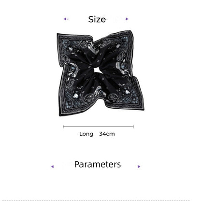 Vintage Scarf Scrunchie – New Silk Ribbon Ponytail Holder, Retro Square Hair Tie, Fashion Hair Accessory for Women