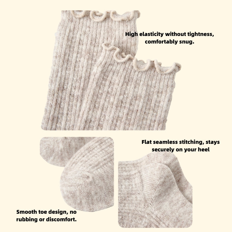 Iron-on Friendly Wool Socks | Soft & Cozy Mid-Calf Design for a Gentle Handmade Winter