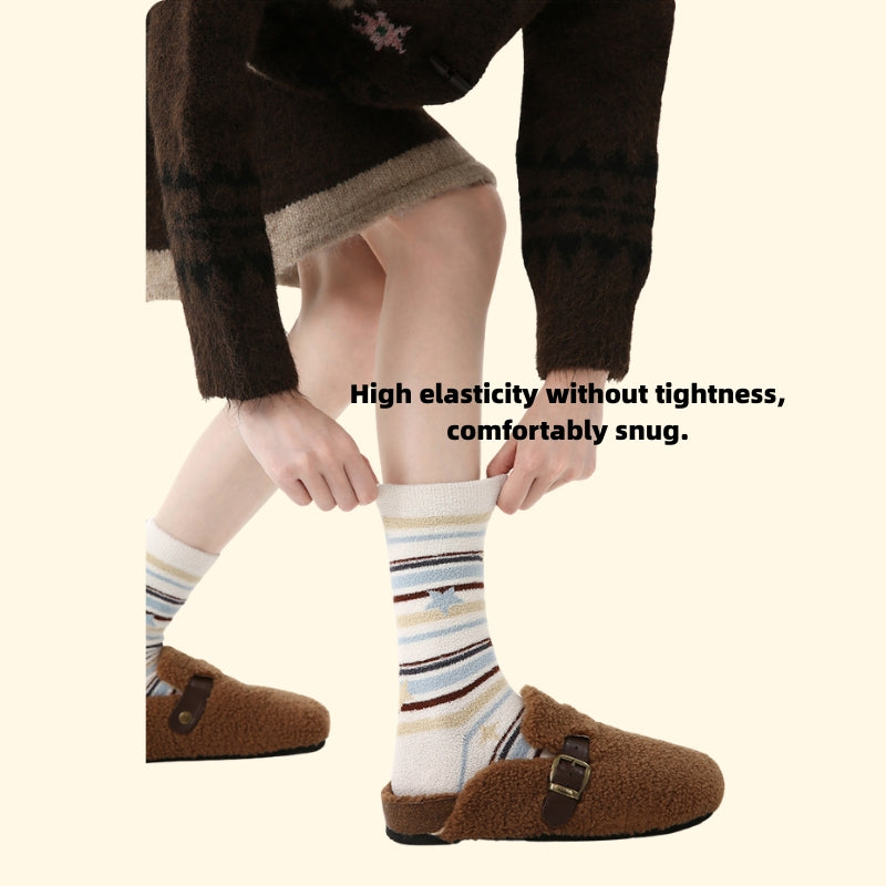 Iron-on Friendly Socks DIY Gift Set | Winter Thickened Faux Mink Mid-Tube Socks (3 Pairs) | Cozy, Skin-Friendly & Perfect for Gifting