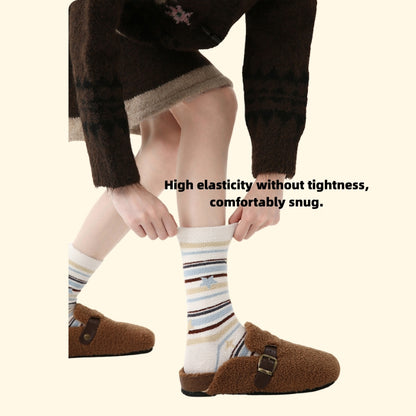 Iron-on Friendly Socks DIY Gift Set | Winter Thickened Faux Mink Mid-Tube Socks (3 Pairs) | Cozy, Skin-Friendly & Perfect for Gifting