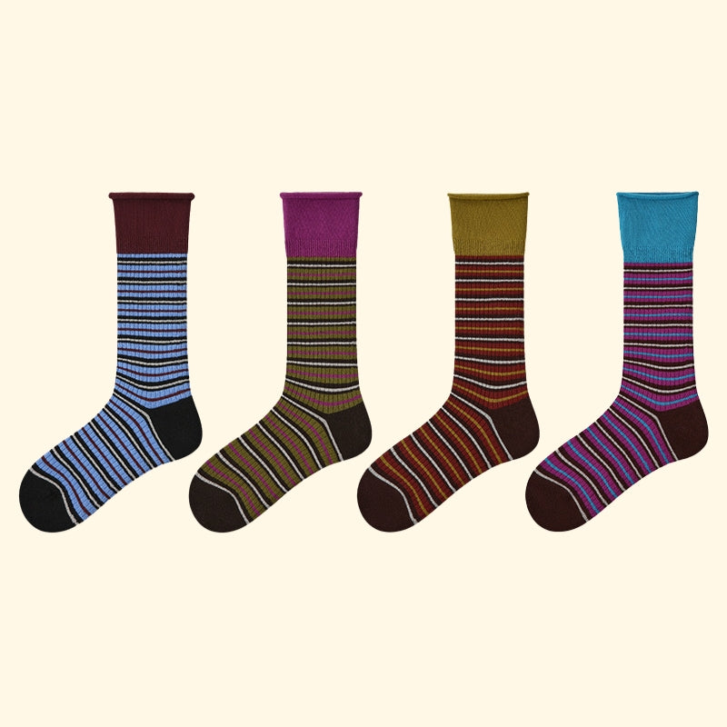 Iron-on Friendly Socks | Original Colorblock Mid-Calf Socks for a Soft Handmade Touch