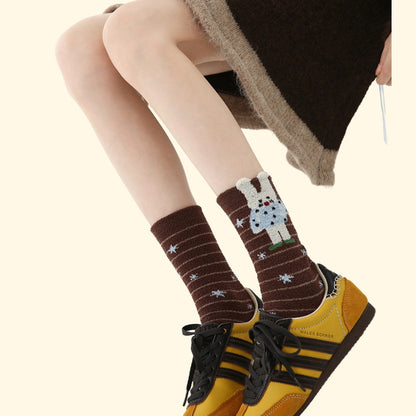 Iron-on Friendly Socks DIY Gift Set | Winter Thickened Faux Mink Mid-Tube Socks (3 Pairs) | Cozy, Skin-Friendly & Perfect for Gifting