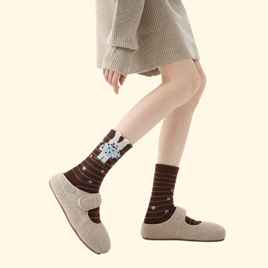 Iron-on Friendly Socks DIY Gift Set | Winter Thickened Faux Mink Mid-Tube Socks (3 Pairs) | Cozy, Skin-Friendly & Perfect for Gifting