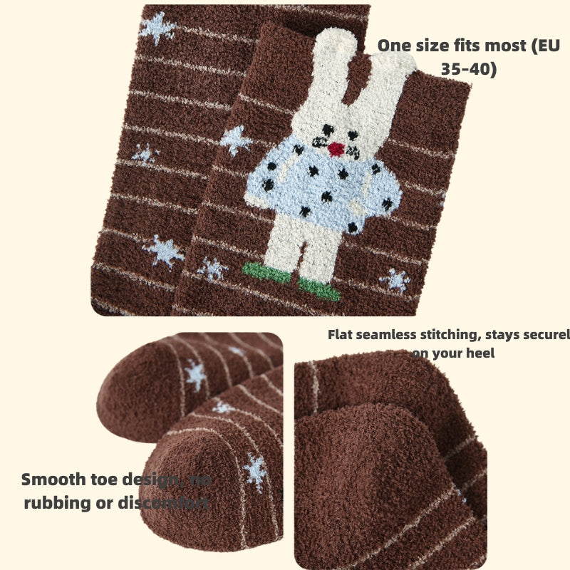 Iron-on Friendly Socks DIY Gift Set | Winter Thickened Faux Mink Mid-Tube Socks (3 Pairs) | Cozy, Skin-Friendly & Perfect for Gifting