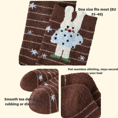 Iron-on Friendly Socks DIY Gift Set | Winter Thickened Faux Mink Mid-Tube Socks (3 Pairs) | Cozy, Skin-Friendly & Perfect for Gifting