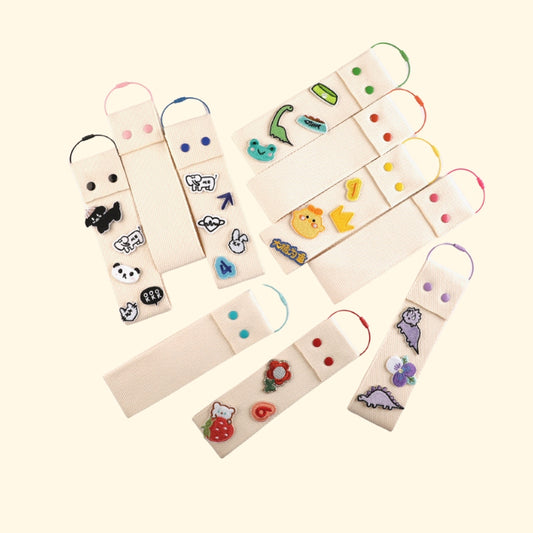 Beige INS-Style DIY Lanyard Keychain | Colorful Swivel Hook Charm | Custom Name Tag Strap | Bag & Key Accessory