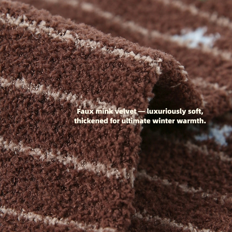 Iron-on Friendly Socks DIY Gift Set | Winter Thickened Faux Mink Mid-Tube Socks (3 Pairs) | Cozy, Skin-Friendly & Perfect for Gifting