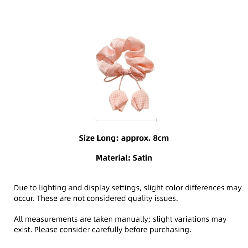 Tulip Scrunchie Hair Tie for Women | Celebrity Blogger Style Ponytail Holder | Elegant Floral Elastic Hair Accessory for Low Bun & Daily Hairstyles