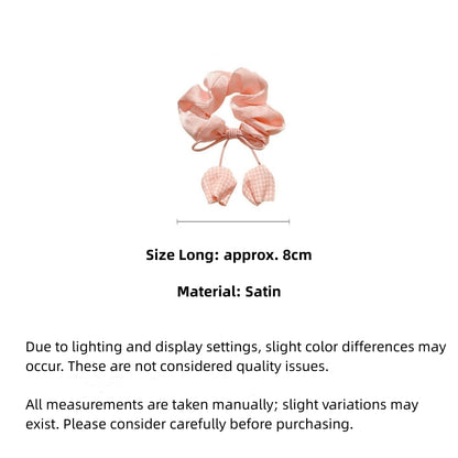 Tulip Scrunchie Hair Tie for Women | Celebrity Blogger Style Ponytail Holder | Elegant Floral Elastic Hair Accessory for Low Bun & Daily Hairstyles