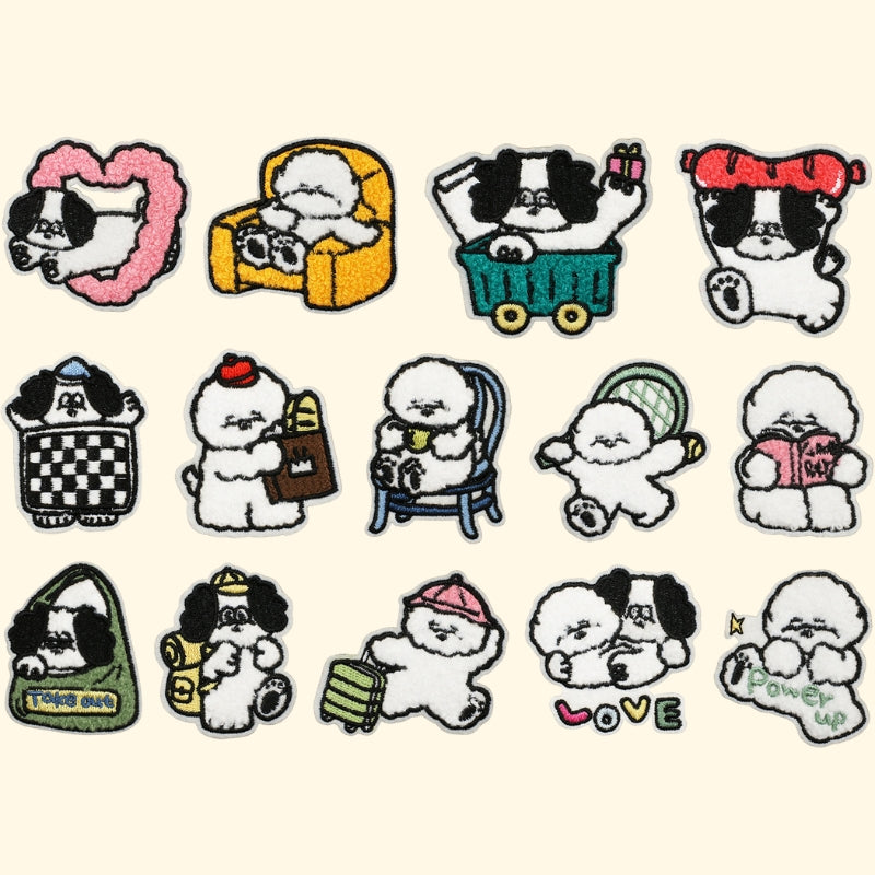 14PCS Cute Dog Embroidered Patch | Iron-on Patch for Clothes & Bags | DIY Handmade Embroidery Decoration