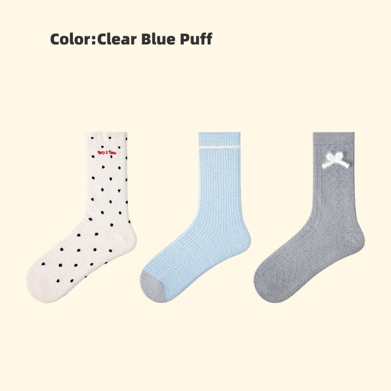 Iron-on Friendly Socks DIY Gift Set | Winter Thickened Faux Mink Mid-Tube Socks (3 Pairs) | Cozy, Skin-Friendly & Perfect for Gifting