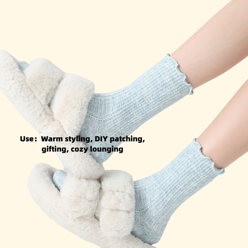 Iron-on Friendly Wool Socks | Soft & Cozy Mid-Calf Design for a Gentle Handmade Winter
