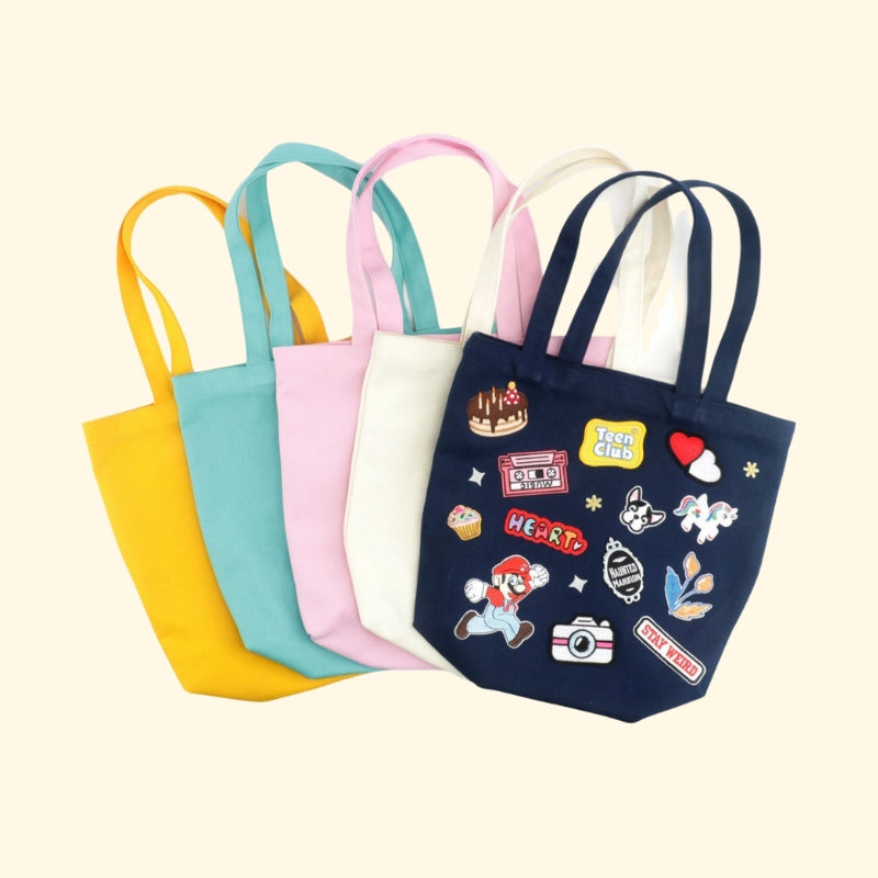 INS-Style Macaron Canvas Tote | Blank DIY Iron-on Friendly Bag | Minimalist Portable Shopper