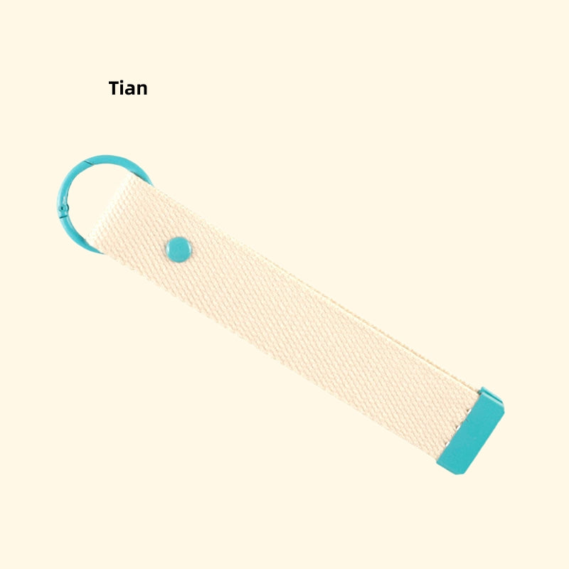 DIY Embroidered Canvas Lanyard Keychain | Ribbon-Style Cup Holder Strap | Custom Iron-On Name Tag | INS-Inspired Handmade Accessory