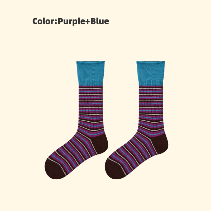 Iron-on Friendly Socks | Original Colorblock Mid-Calf Socks for a Soft Handmade Touch