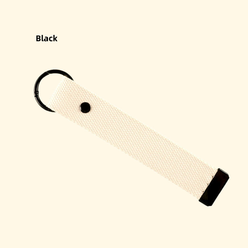 DIY Embroidered Canvas Lanyard Keychain | Ribbon-Style Cup Holder Strap | Custom Iron-On Name Tag | INS-Inspired Handmade Accessory