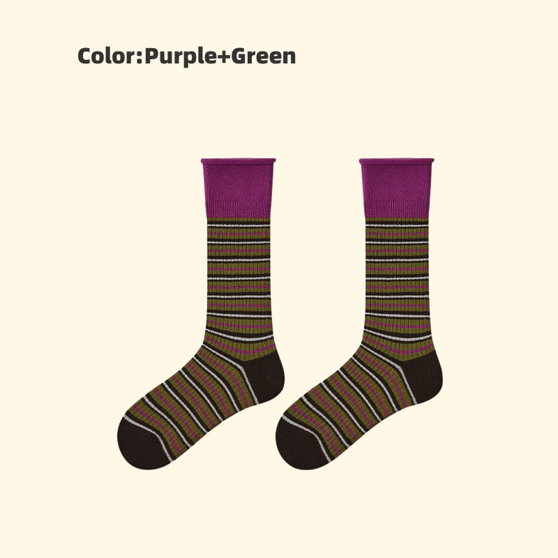 Iron-on Friendly Socks | Original Colorblock Mid-Calf Socks for a Soft Handmade Touch