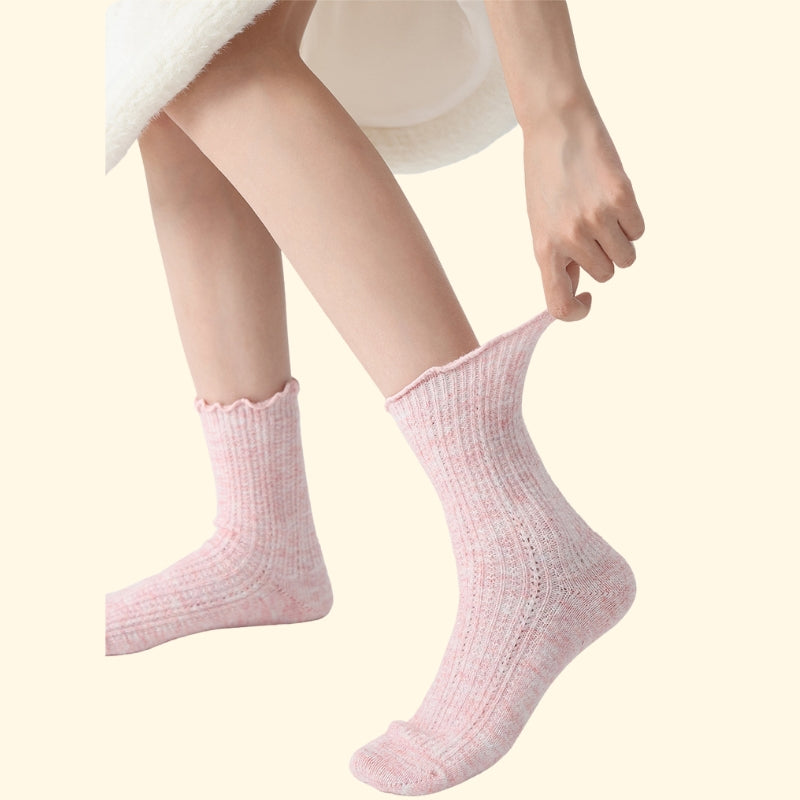 Iron-on Friendly Wool Socks | Soft & Cozy Mid-Calf Design for a Gentle Handmade Winter