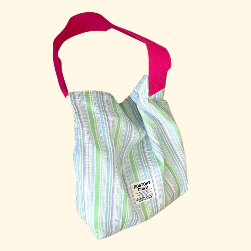 Large Checkered Canvas Tote | Iron-on Friendly DIY Bag | Minimalist Shoulder Shopper