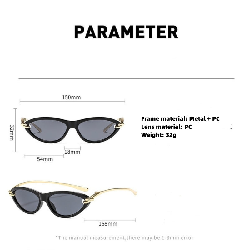 Cat Eye Sunglasses for Women – New Knot Rope Metal Temple Design, Stylish Vintage Shades with UV400 Protection