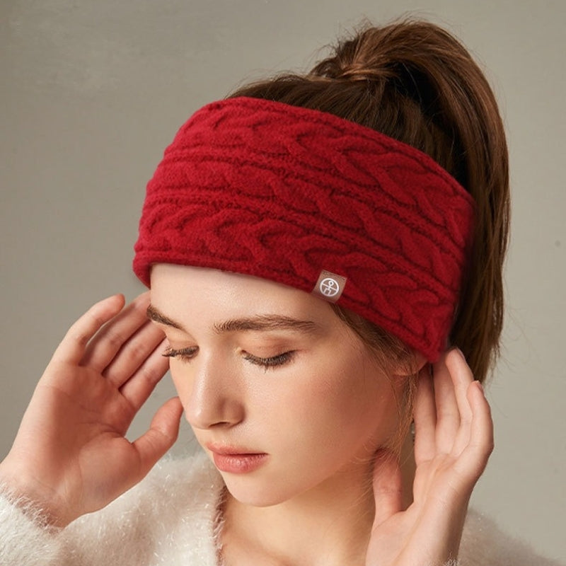 Winter Knit Ear Warmer Headband – Wide Thickened Cable Knit Headband for Men and Women, Warm Outdoor Sports Cycling Ear Protection