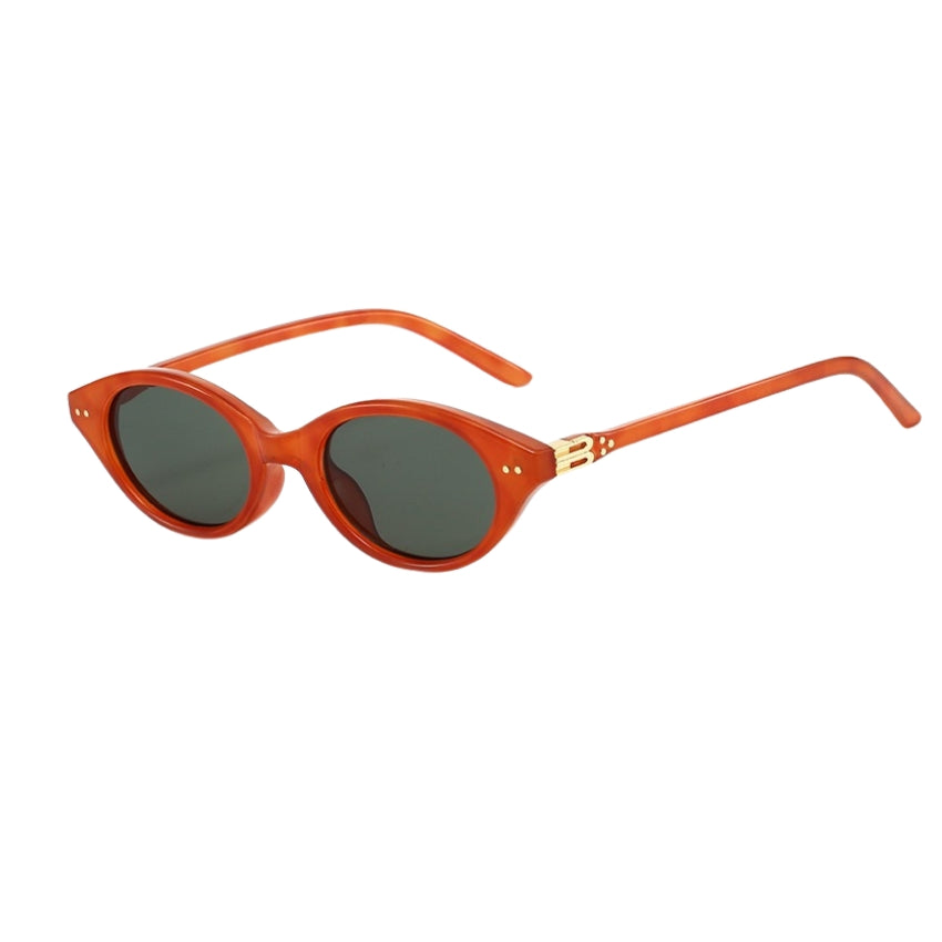 Trendy Oval Small Frame Nerd Sunglasses for Women | Retro Street Style Fashion Shades | UV400 Protection All-Match Sunglasses
