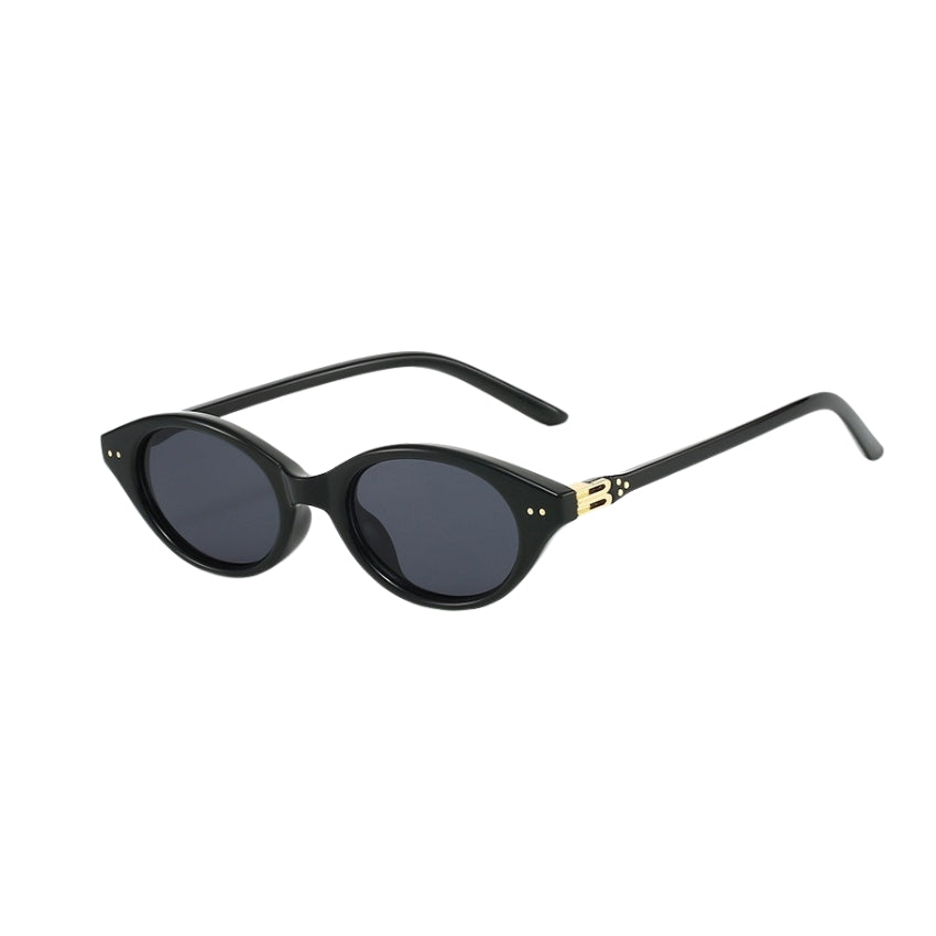 Trendy Oval Small Frame Nerd Sunglasses for Women | Retro Street Style Fashion Shades | UV400 Protection All-Match Sunglasses