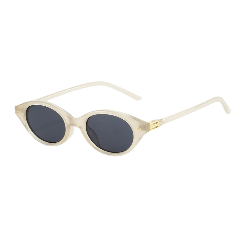 Trendy Oval Small Frame Nerd Sunglasses for Women | Retro Street Style Fashion Shades | UV400 Protection All-Match Sunglasses