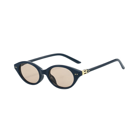 Trendy Oval Small Frame Nerd Sunglasses for Women | Retro Street Style Fashion Shades | UV400 Protection All-Match Sunglasses