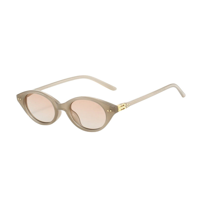 Trendy Oval Small Frame Nerd Sunglasses for Women | Retro Street Style Fashion Shades | UV400 Protection All-Match Sunglasses