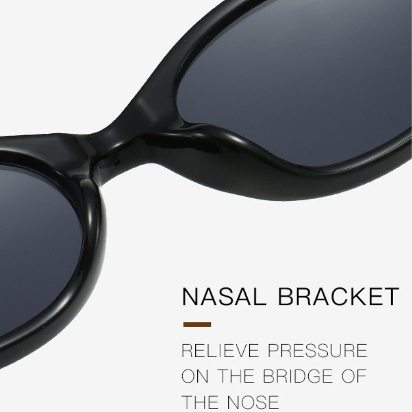 Trendy Oval Small Frame Nerd Sunglasses for Women | Retro Street Style Fashion Shades | UV400 Protection All-Match Sunglasses