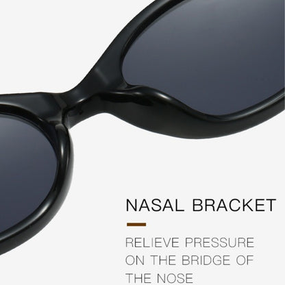 Trendy Oval Small Frame Nerd Sunglasses for Women | Retro Street Style Fashion Shades | UV400 Protection All-Match Sunglasses