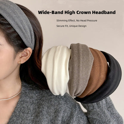 Women’s Knitted Wide Headband 2025 New Style – Simple Chic High Crown Hairband, Daily Wear & Wash Face Headpiece