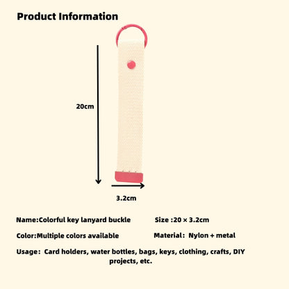 DIY Embroidered Canvas Lanyard Keychain | Ribbon-Style Cup Holder Strap | Custom Iron-On Name Tag | INS-Inspired Handmade Accessory