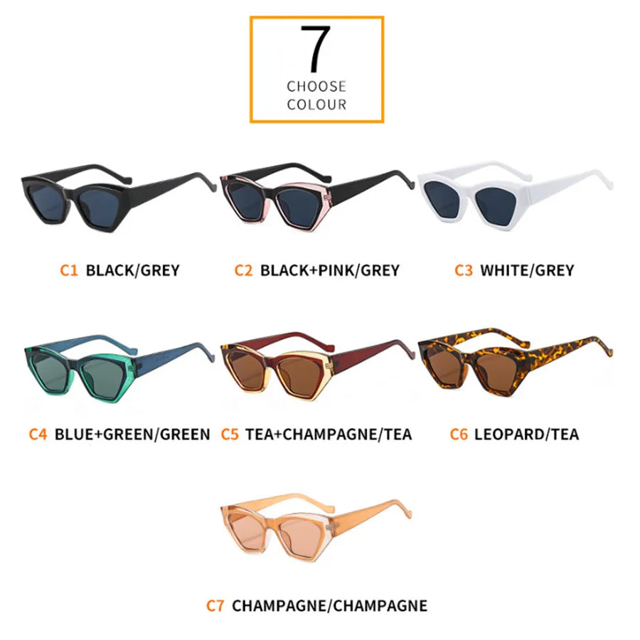 2022 New Fashion Cat Eye Colorful Sunglasses for Women Vintage Modern Sun Glasses Ladies Product Trending Shades UV400 Eyewear